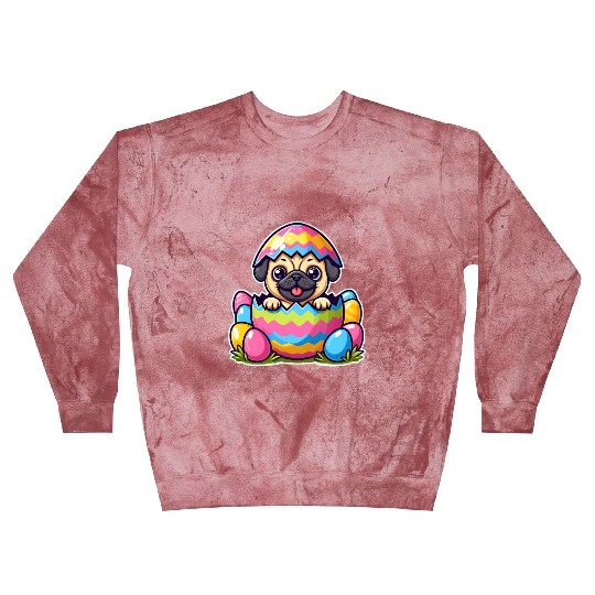 Easter Pup Surprise: Mopsy Hatchling Blast Sweatshirts