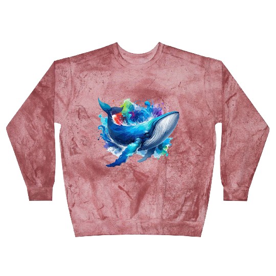 Blue Whale Colourful background Blast Sweatshirts