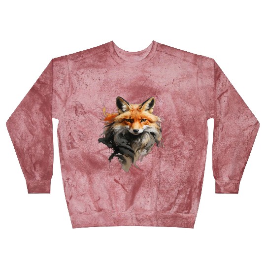 Red Fox in Watercolor Description Blast Sweatshirts