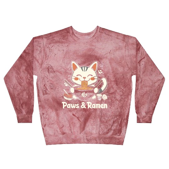 Funny Cat Paws and Ramen Kawai Blast Sweatshirts