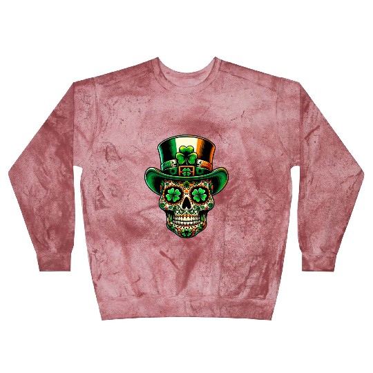 St Patricks Day Irish Sugar Skull Day Of Dead Blast Sweatshirts