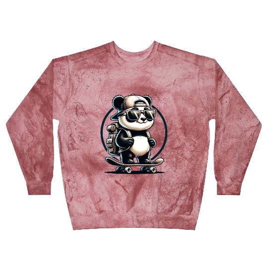 Panda on Skateboard Blast Sweatshirts