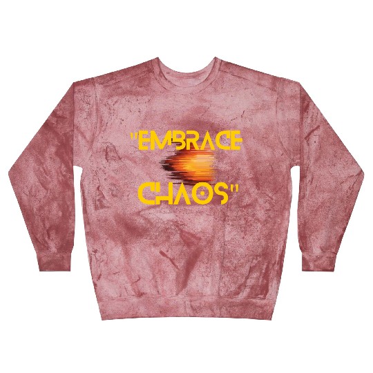 Black Yellow Simple Typography Embrace Chaos Blast Sweatshirts