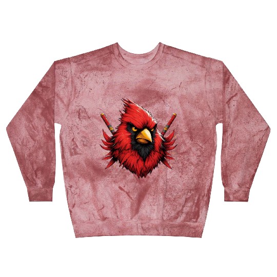 Red Northern Cardinal As Ninja Symbol Of Bravery Blast Sweatshirts