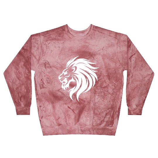 Angry Lion Head Tattoo Style Waving Mane Blast Sweatshirts