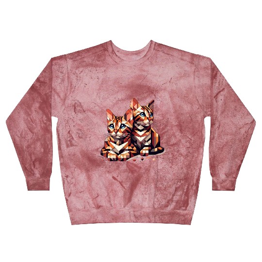 Bengal Kittens Geometric Shape Blast Sweatshirts