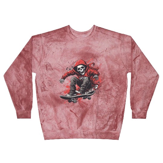 Skeleton Skull Skater Skateboarder Skateboard Blast Sweatshirts