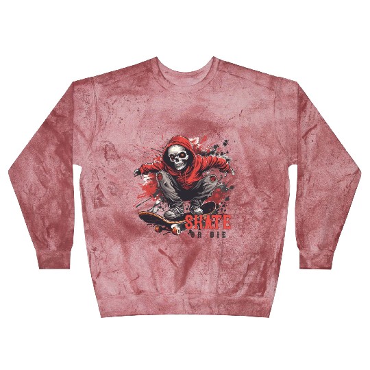Skeleton Skull Skater Skateboarder Skateboard Blast Sweatshirts