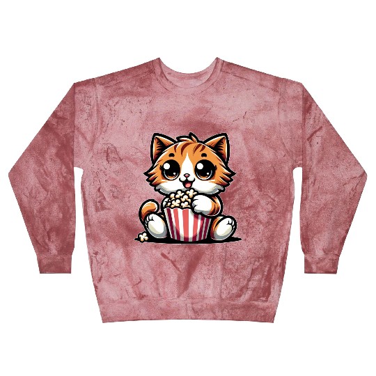 Cinema Cat, Cute Tomcat with Popcorn Blast Sweatshirts