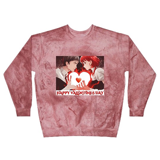 HAPPY VALENTINE DAY. MAN AND WOMEN HOLDING HEART Blast Sweatshirts