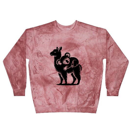 Funny Llama With A Chilling Koala On Its Back Blast Sweatshirts