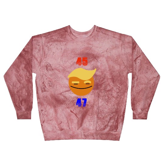 Support Donald J. Trump. 45 47 Trump Smile Face. Blast Sweatshirts