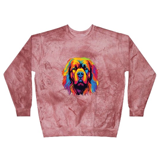 Watercolor Colorful Tibetan Mastiff Blast Sweatshirts