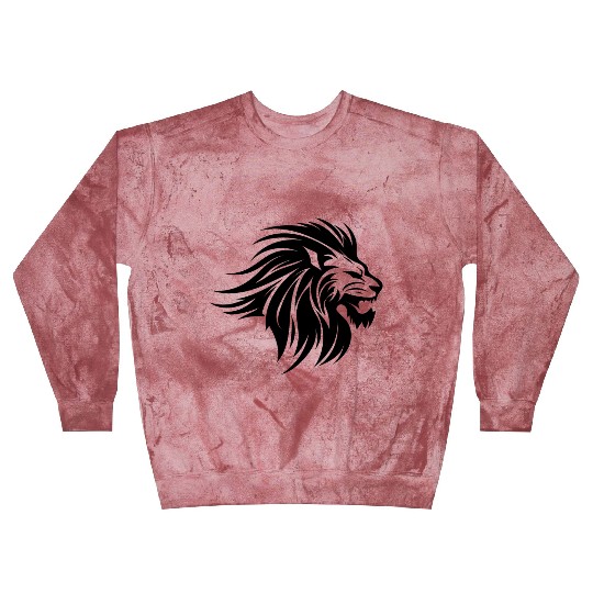 Waving Mane Lion Head Tattoo Ink Style Blast Sweatshirts
