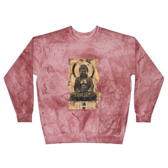 Vintage Papyrus Scroll Japanese Silhouette Buddha Blast Sweatshirts