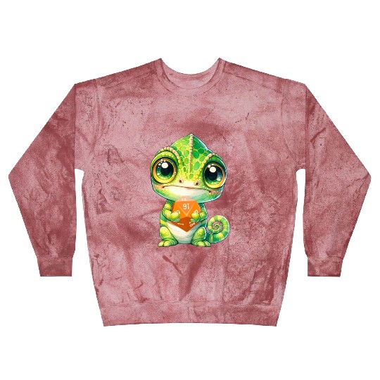 Chameleon Holding 20-sided Dice Blast Sweatshirts