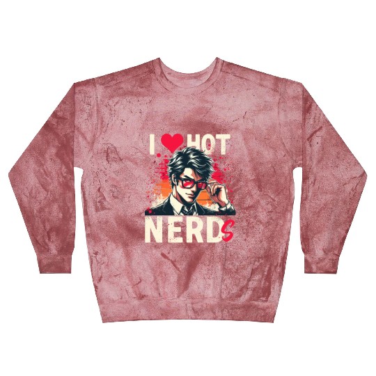 I Love Hot Nerds Anime Manga Husbando Smart Geek Blast Sweatshirts