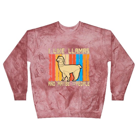 Vintage Llama I Like Llamas And Maybe 3 People T-S Blast Sweatshirts