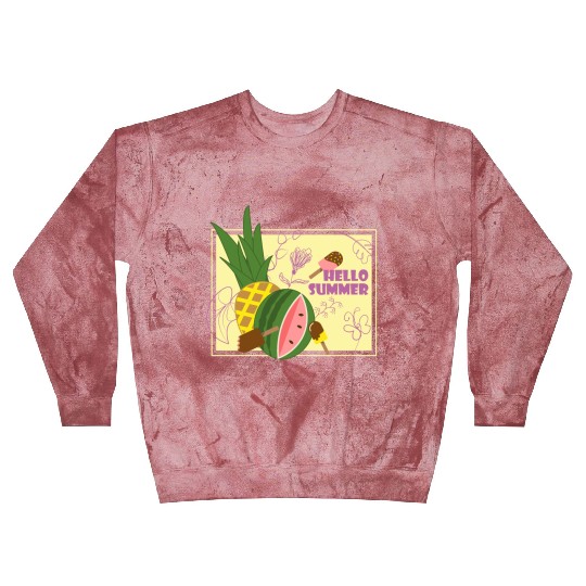Hello summer fruit ice cream flowers & butterfly Blast Sweatshirts