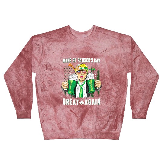 Funny Trump 2024 Make St Patrick s Day Great Again Blast Sweatshirts