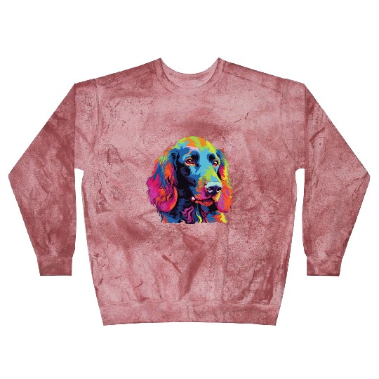 Watercolor Colorful Irish Water Water Spaniel Blast Sweatshirts