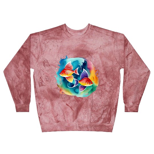 Color splash zodiac: Pisces Blast Sweatshirts