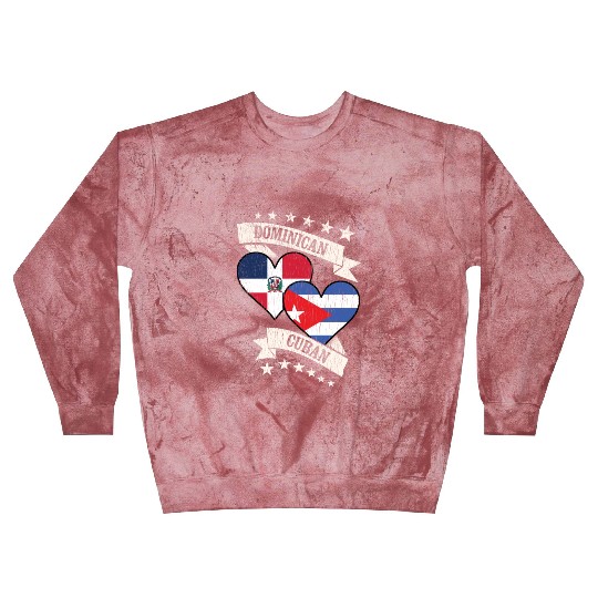 Dominican Cuban Heart Flags Dominican Republic Cub Blast Sweatshirts