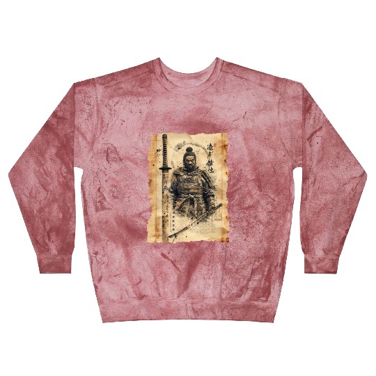 Vintage Papyrus Scroll Japanese Silhouette Samurai Blast Sweatshirts