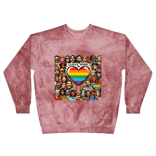 Love Wins LGBT Pride Month Vibrant Design Blast Sweatshirts