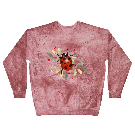 red glowing ladybug with green leaves Blast Sweatshirts