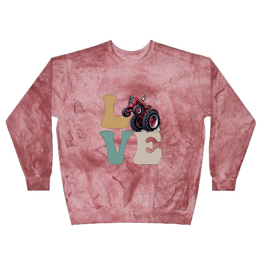 LOVE Tractor Pulling Tractor Driver Farmer Farming Blast Sweatshirts