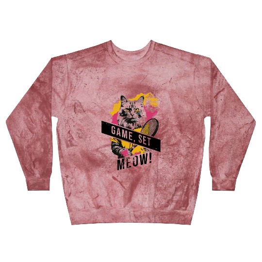 Game Set Meow, Tennis Cat Vintage Blast Sweatshirts