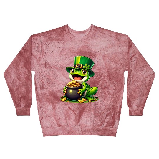 St. Patrick's Day Frog with Gold Blast Sweatshirts