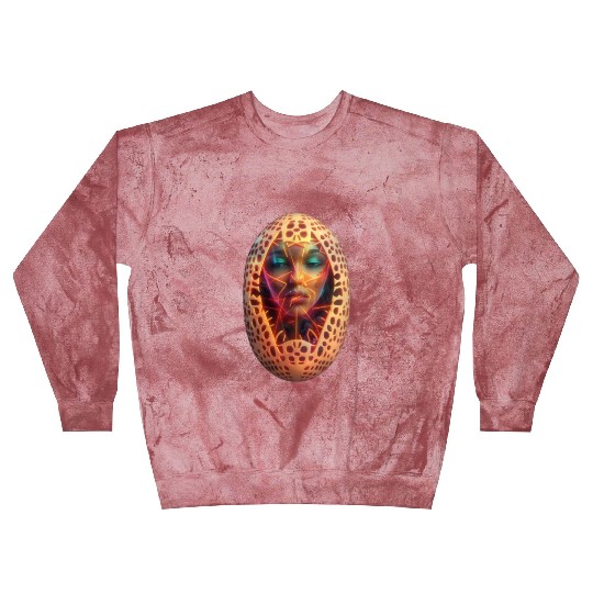 Abstract lines wireframe eggs with a woman face Blast Sweatshirts