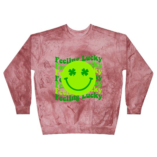 Irish Clover Feeling Lucky Smiling Face Blast Sweatshirts