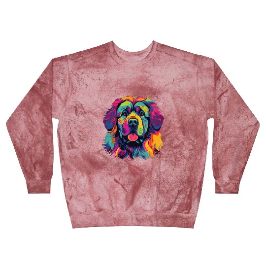 Watercolor Colorful Tibetan Mastiff Blast Sweatshirts