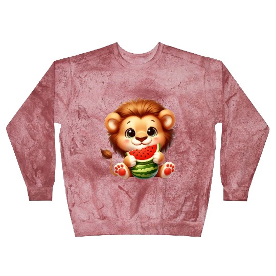 Lion Eating Watermelon Blast Sweatshirts