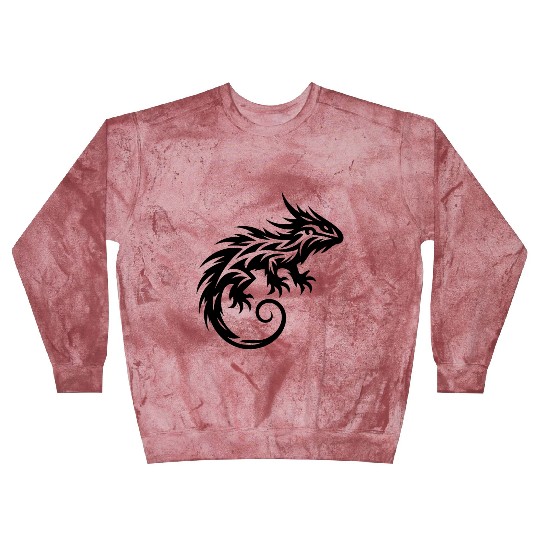 Shaggy Bearded Dragon Tribal Dragon Tattoo Blast Sweatshirts