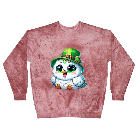 St. Patrick's Cute Snowy Owl Blast Sweatshirts