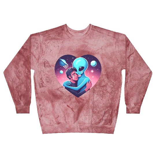 Heartwarming Embrace: Human and Alien Blast Sweatshirts