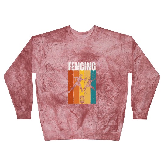Fencing Vintage Retro 70s Design Fencer Blast Sweatshirts