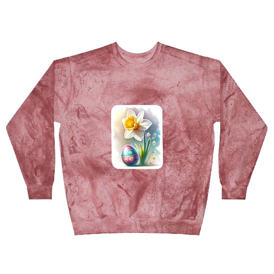 A Beautiful Daffodil With an Easter Egg Blast Sweatshirts