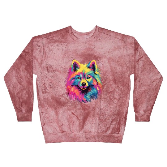 Watercolor Colorful Japan Spitz Blast Sweatshirts