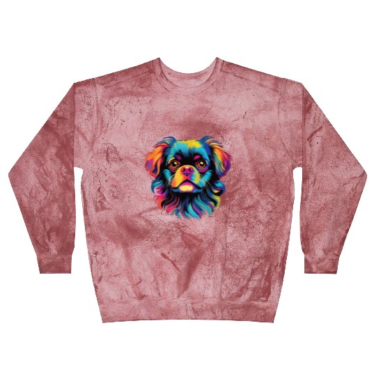 Watercolor Colorful Tibetan Spaniel Blast Sweatshirts