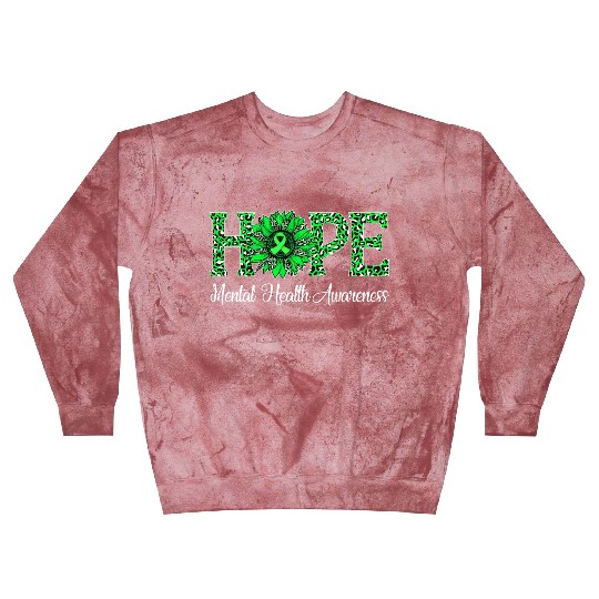 Sunflower Hope Mental Health Awareness Green Blast Sweatshirts