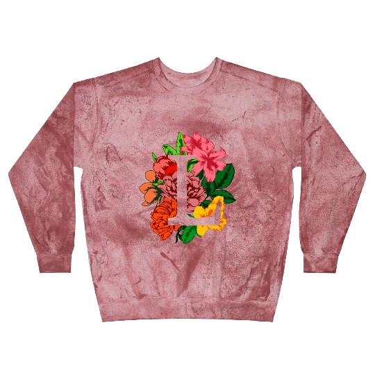 Capital letter L monogram with peony, lily flowers Blast Sweatshirts