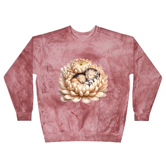 Kittens Sleeping In Flower Blast Sweatshirts