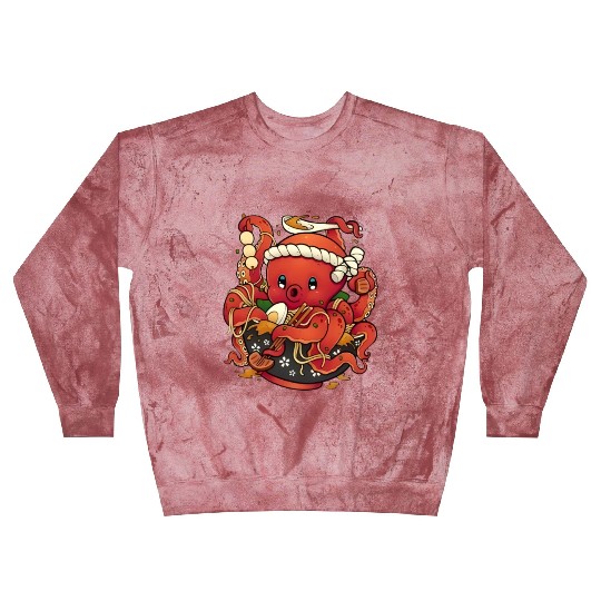 Cute Anime Octopus Eating Ramen Noodles Blast Sweatshirts