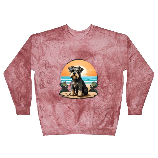 A miniature schnauzer dog in the beach Blast Sweatshirts