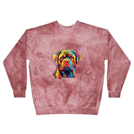 Watercolor Colorful Dogue De Bordeaux Blast Sweatshirts